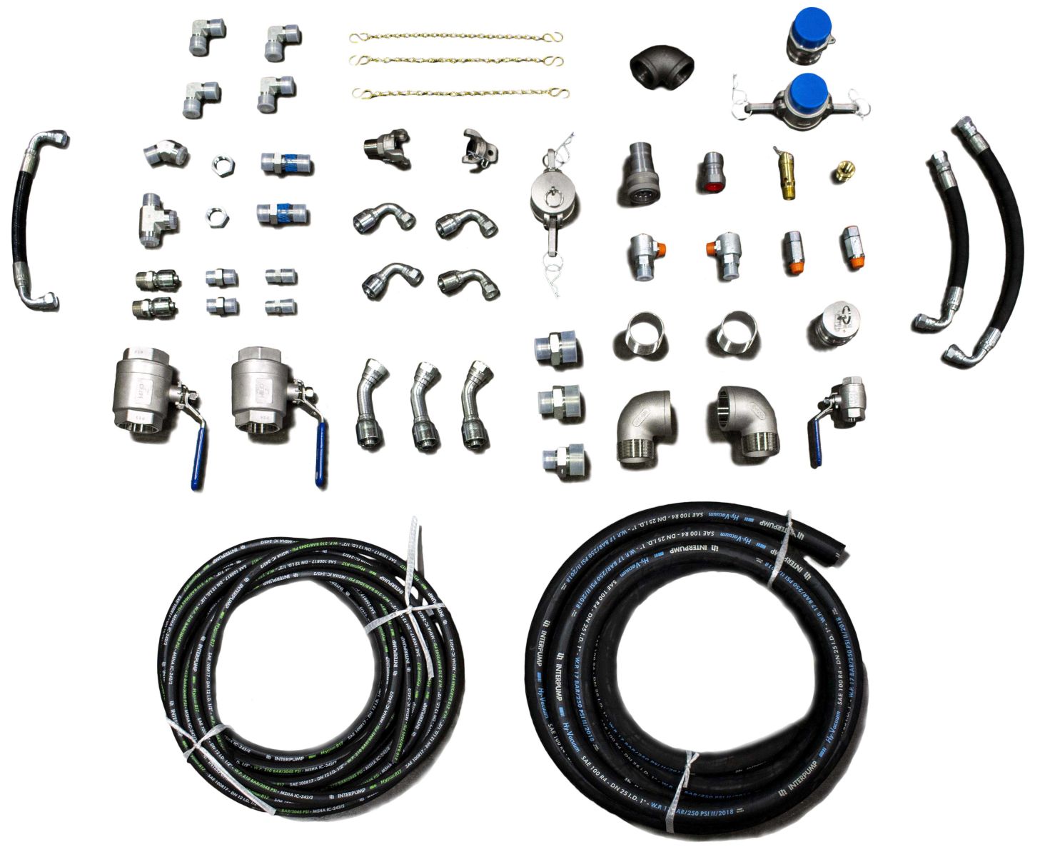 An image of a flat lay showing various parts of a custom kit and what can be included in a kit.