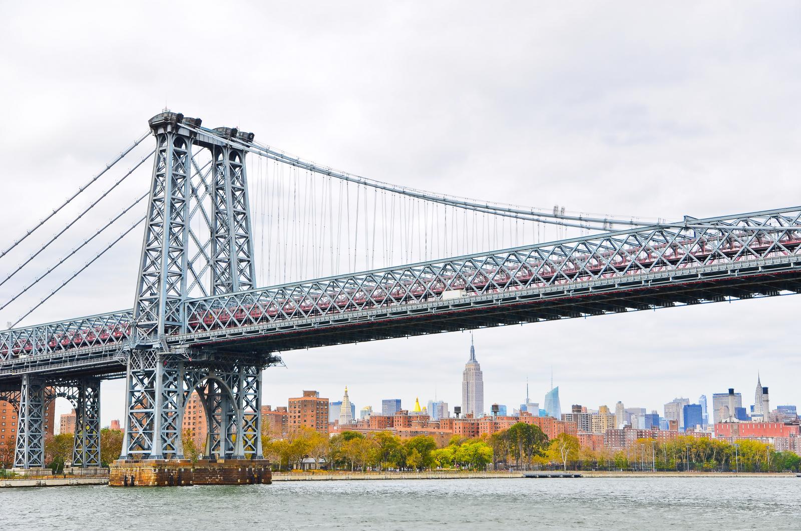 An image of the Williamsburg Bridge in New York City, New York, United States.