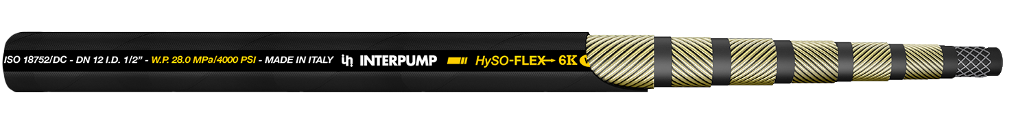 An image of the HySO-Flex 6K 6-wire spiral hydraulic hose.