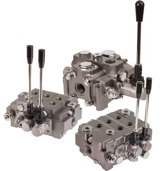 An image that shows three valve blocks: the V080 Series, V130 Series, and V250 Series that are all silver in color.