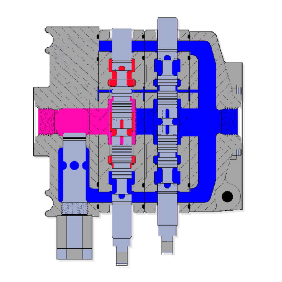 The image shows a diagram of an open center system.
